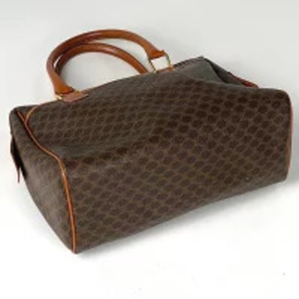 Celine bag canvas brown Boston Macadam handbag tote Brown
